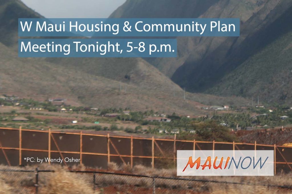 West Maui Housing and Community Plan Meeting, Tonight Maui Now