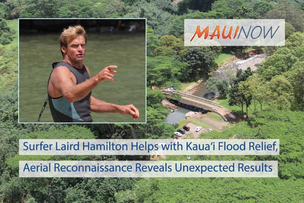 Big Wave Surfer Helps with Kaua‘i Flood Relief, Aerial Recon Findings