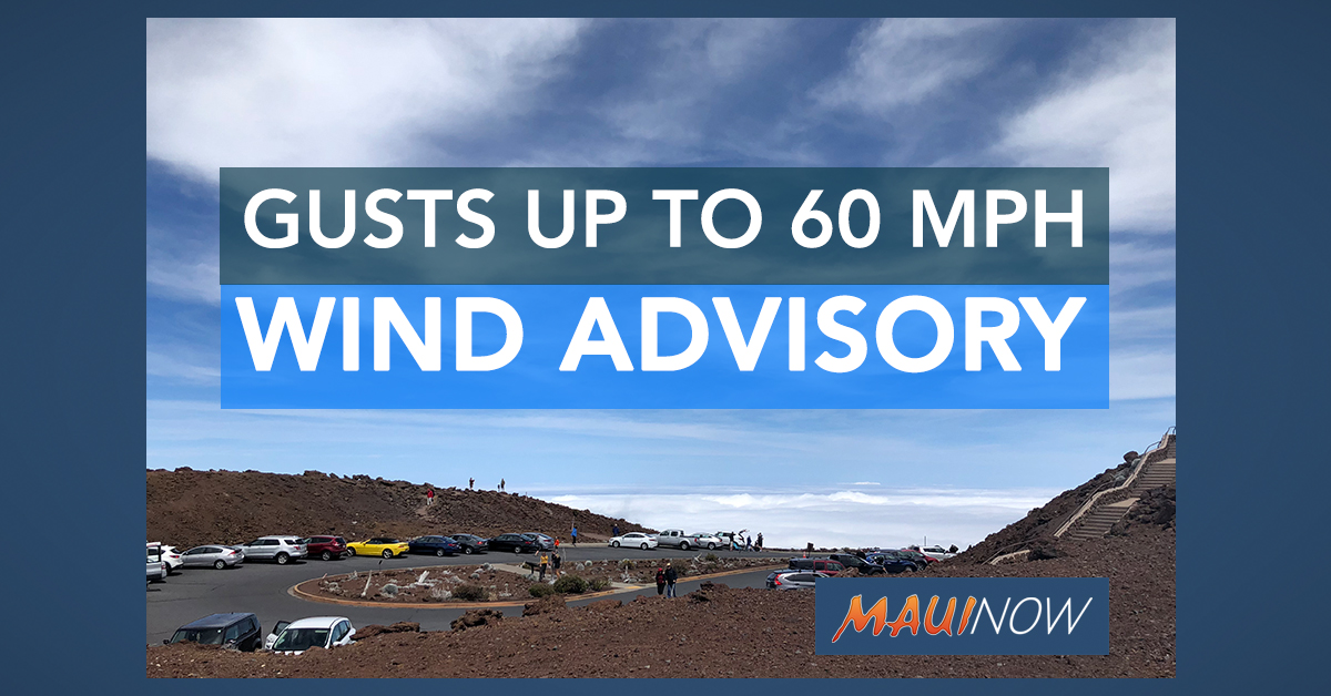 Winds Picking up to 20 mph Today Maui Now
