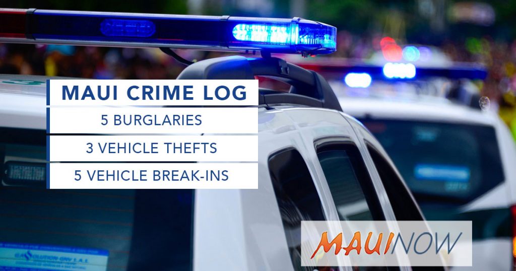 Maui Crime Nov. 1 – 7: Burglaries, Break-ins, Thefts - Maui Now