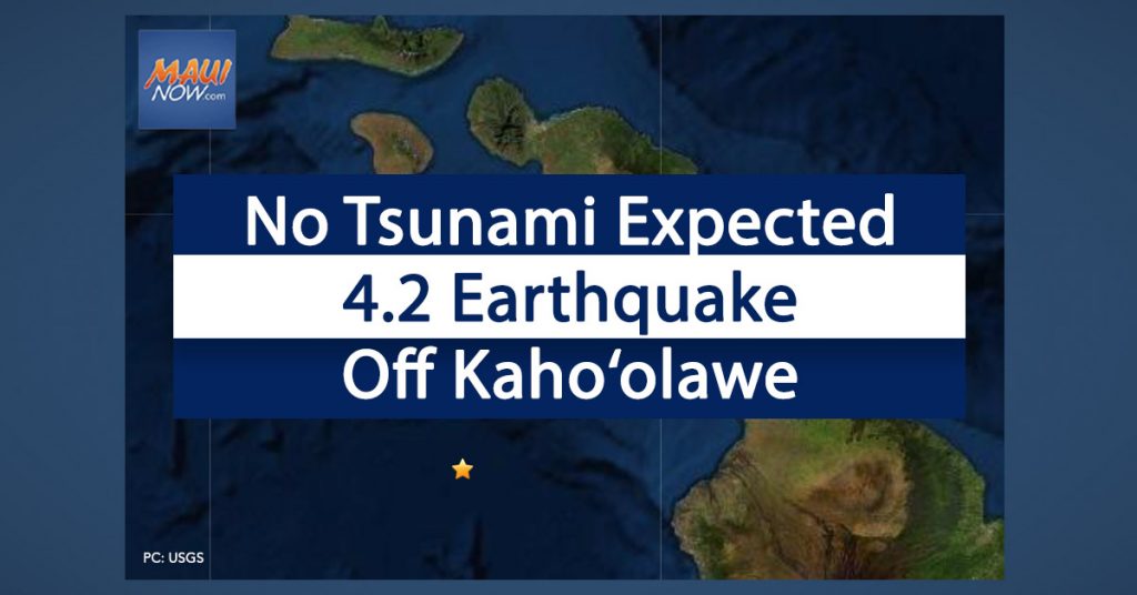 Fracture: Do not expect a tsunami from the 4.2 earthquake off Kaho Ulawe