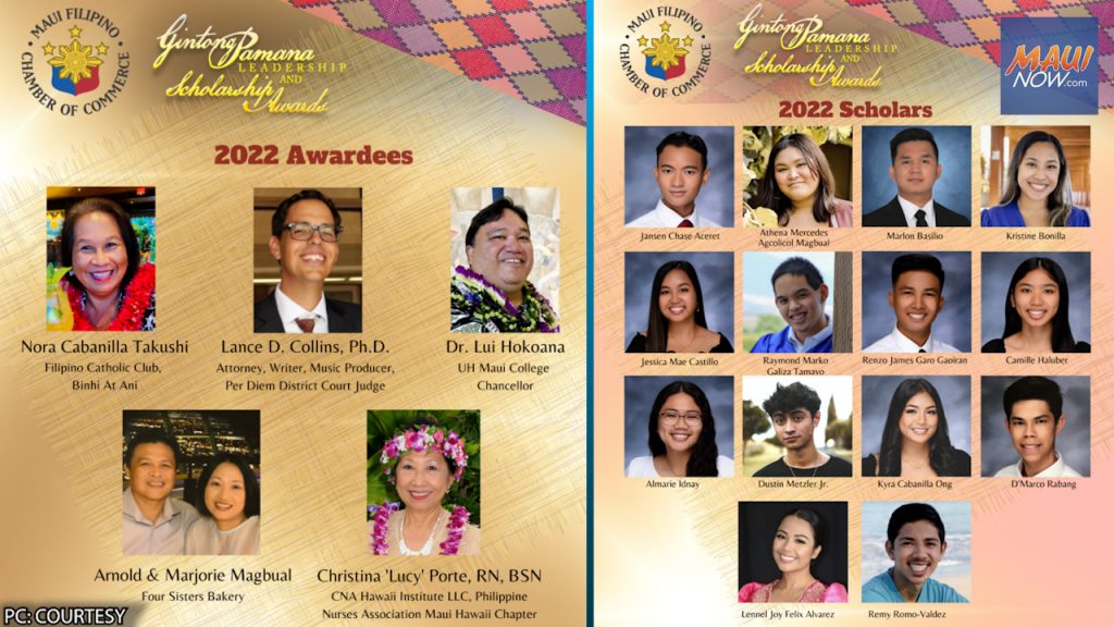 Maui Filipino Chamber announces 2022 leadership and scholarship awardees