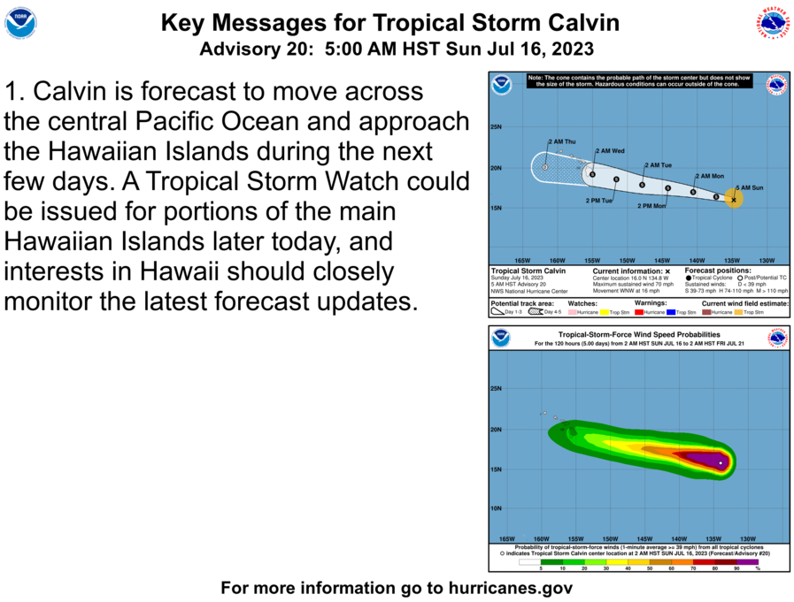 Tropical storm Calvin to hit Hawaii; bring heavy rainfall in Big Island -  The Economic Times