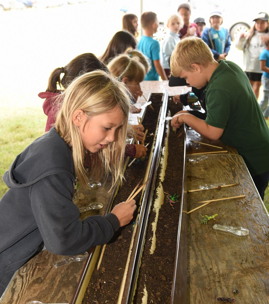 “The enthusiastic engagement of the 2nd-grade classes at each activity station is a joy for Maui SWCD, their faces beaming with curiosity,” said Kelly Butler, District Manager, Maui Soil & Water Conservation Districts. This photo was taken at an April 11 Ag in the Classroom field trip for Maui grade schoolers to Haleakala Ranch. Steve Brinkman photography
