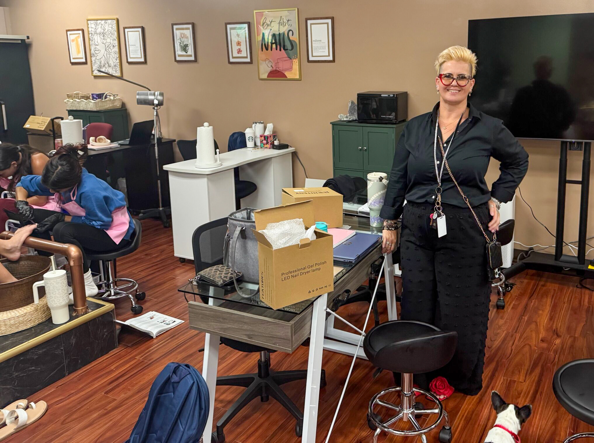 Reese Yap, the instructor for the first Beauty Operator Program at the University of Hawai'i Maui College, poses in room 213 of the Laulima Building on July 1, 2025. HJI / ROB COLLIAS photo