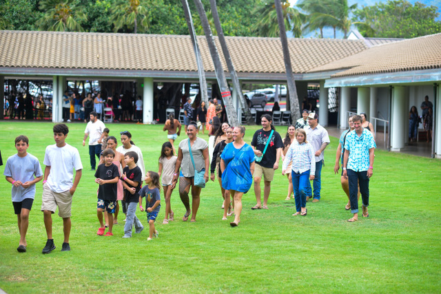 The crowd files in to the Maui Arts & Cultural Center on Sunday for the preimiere of "Chief of War" episode 1. John Rodarte photo