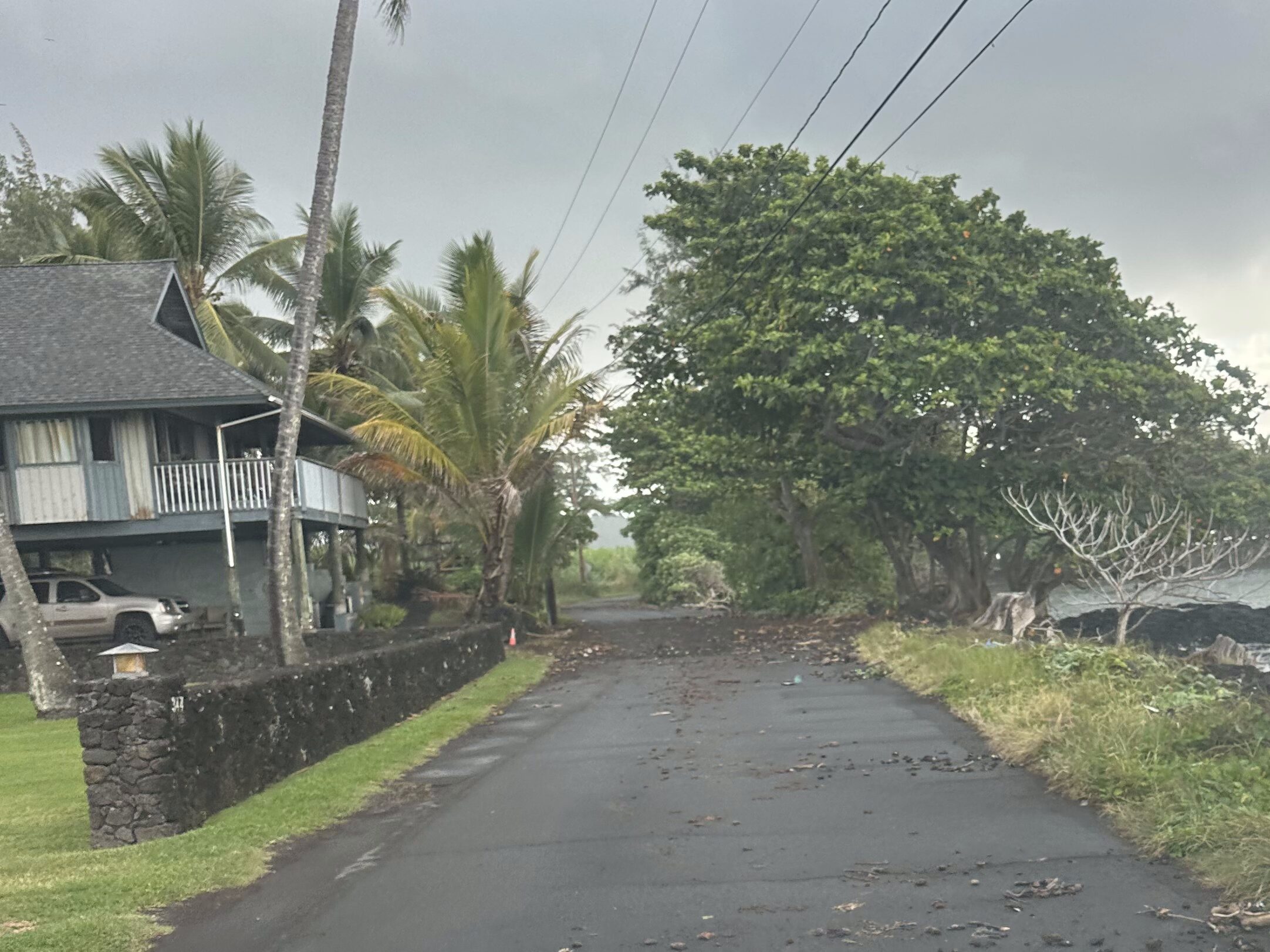 This photo taken Wednesday morning showed damage near the Hasegawa home on Haneo'o Road in Hana was not extensive after the tsunami warning issued on Tuesday. NEIL HASEGAWA photo