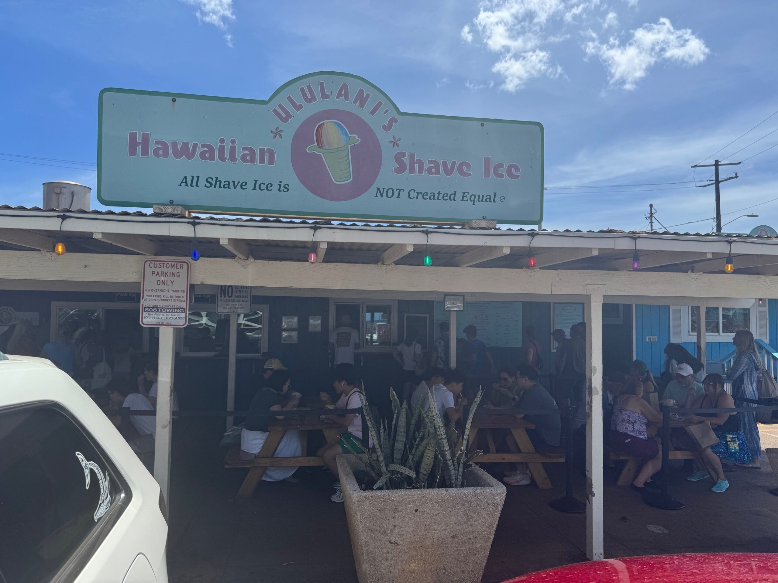 Ululani's Hawaiian Shave Ice location in North Kihei was crowded as usual on Wednesday, one day after closing 4 hours early due to the tsunami warning. HJI / ROB COLLIAS photo