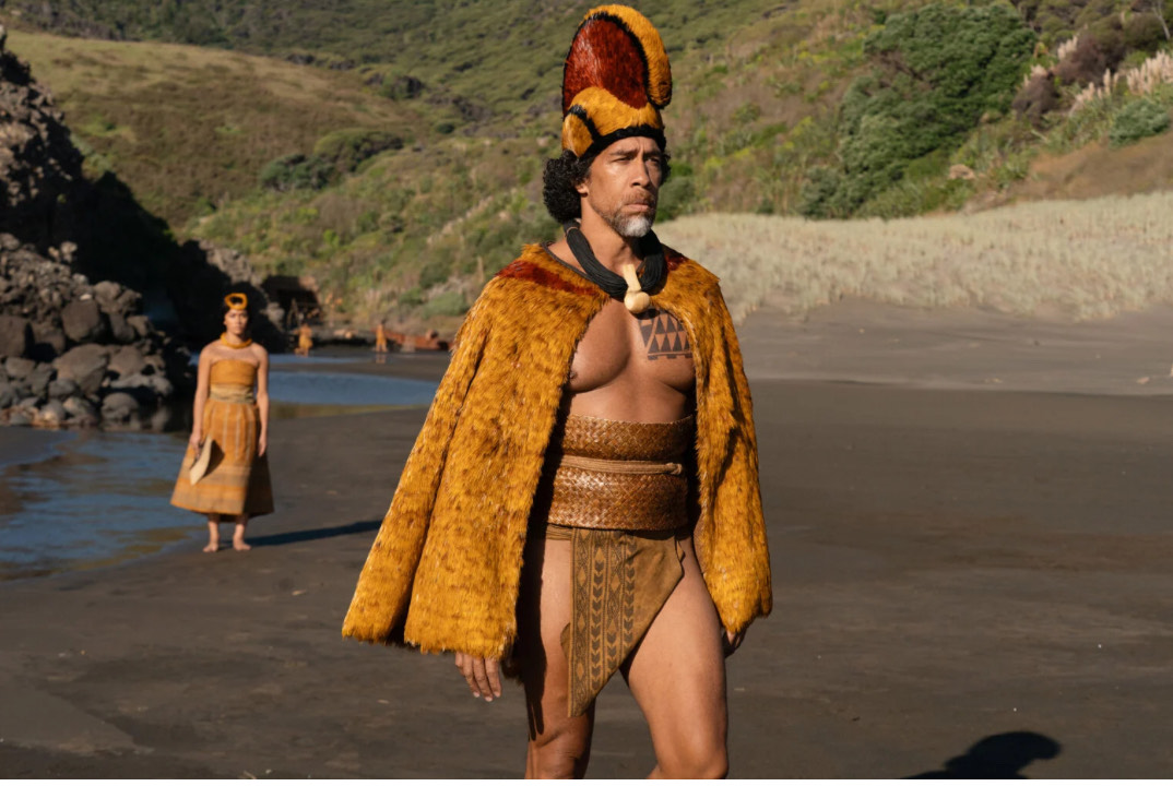 Moses Goods, a 1995 Maui High School graduate, plays Moku, a chief advisor to Kamehameha, his main general, a fierce fighter and renowned strategist in "Chief of War." Nicola Dovec photo, Courtesy of Apple TV+