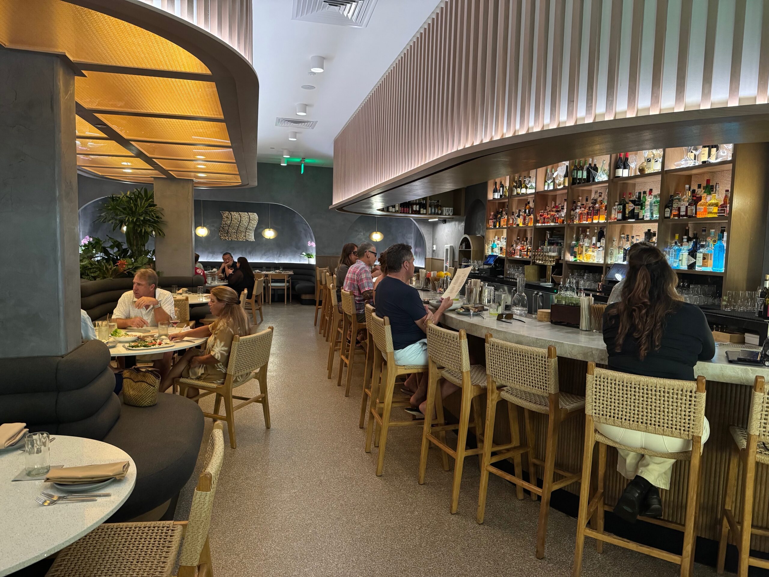 A look at the Aurum Maui restaurant bar on Wednesday. The new restaurant in The Shops at Wailea opened to the public July 19. HJI / ROB COLLIAS photo
