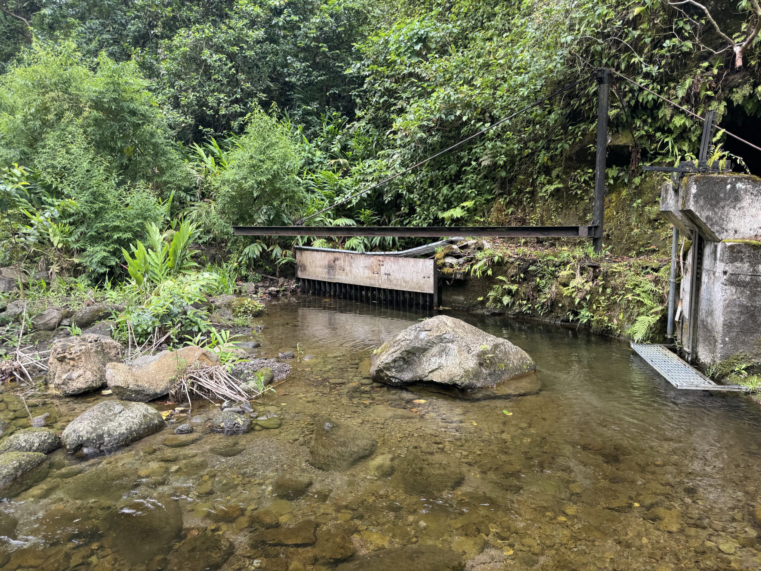 This photo taken May 23, 2025, shows a steel intake screen on the Honokōhau Ditch System. Courtesy photo