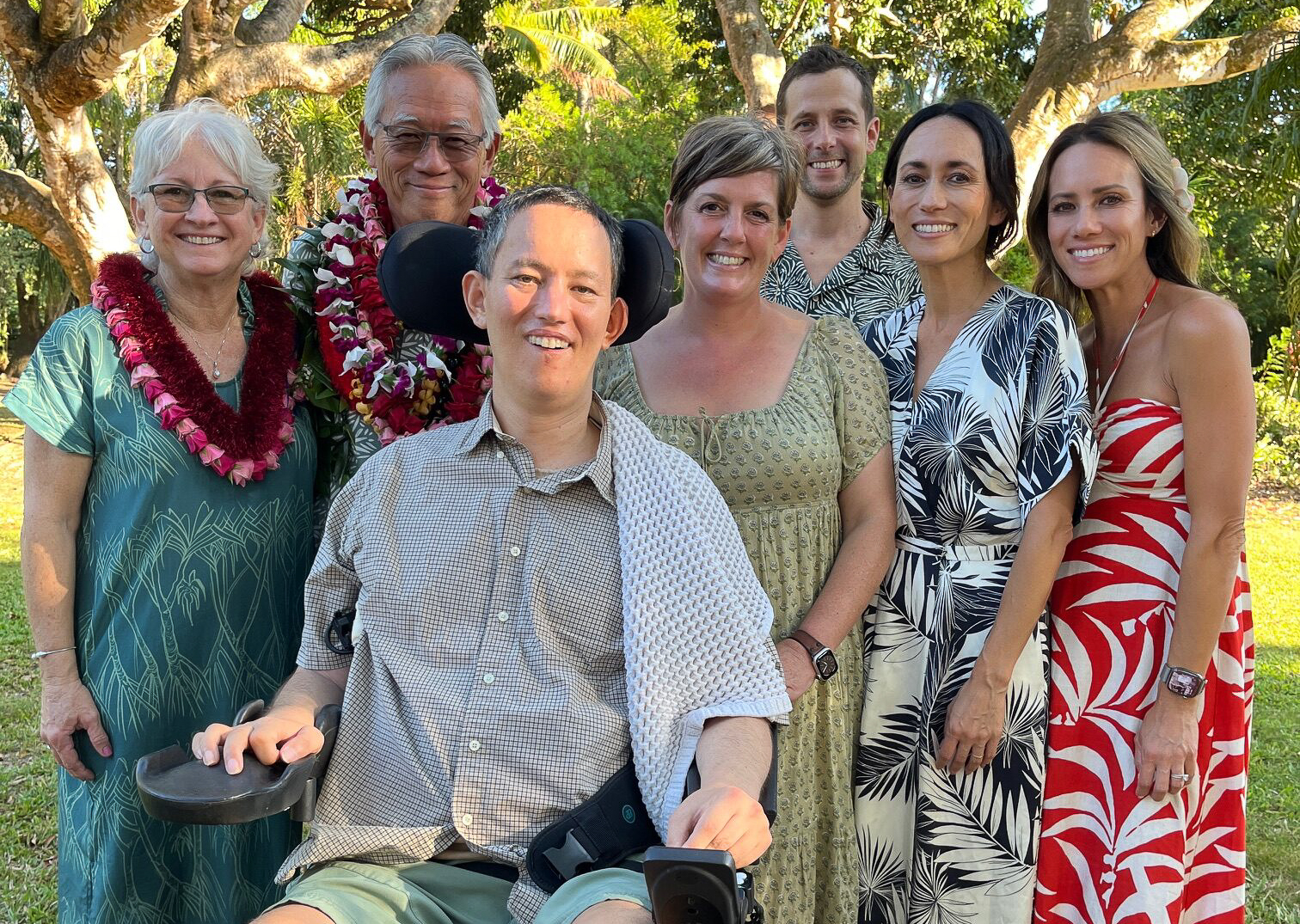 The Kondo family (from left) Elaanor Kondo, Gary Kondo, Aaron Kondo, Crystal Kondo, Justin Marks, Rachel Kondo and Naomi Kondo. The family will be attendance on Tuesday at the Maui High School Hall of Honor for the induction of Rachel Kondo, an Emmy Award winner. Courtesy photo