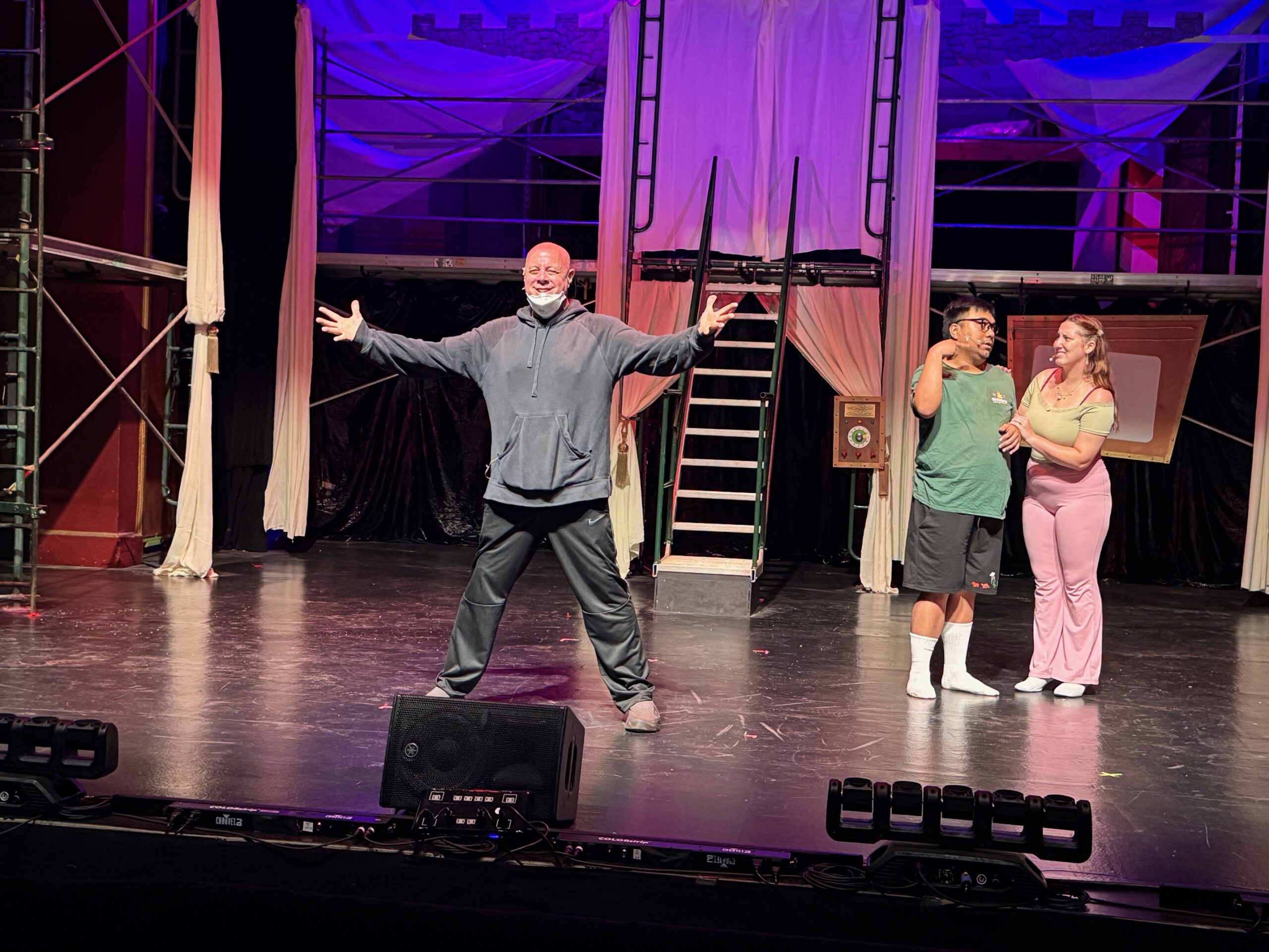 Eric Gilliom, who is playinf Frank N Furter for the eighth and final time, is shown here at rehearsal for The Rocky Horror Show on stage at the Iao Theatre on Wednesday. HJI / ROB COLLIAS photo