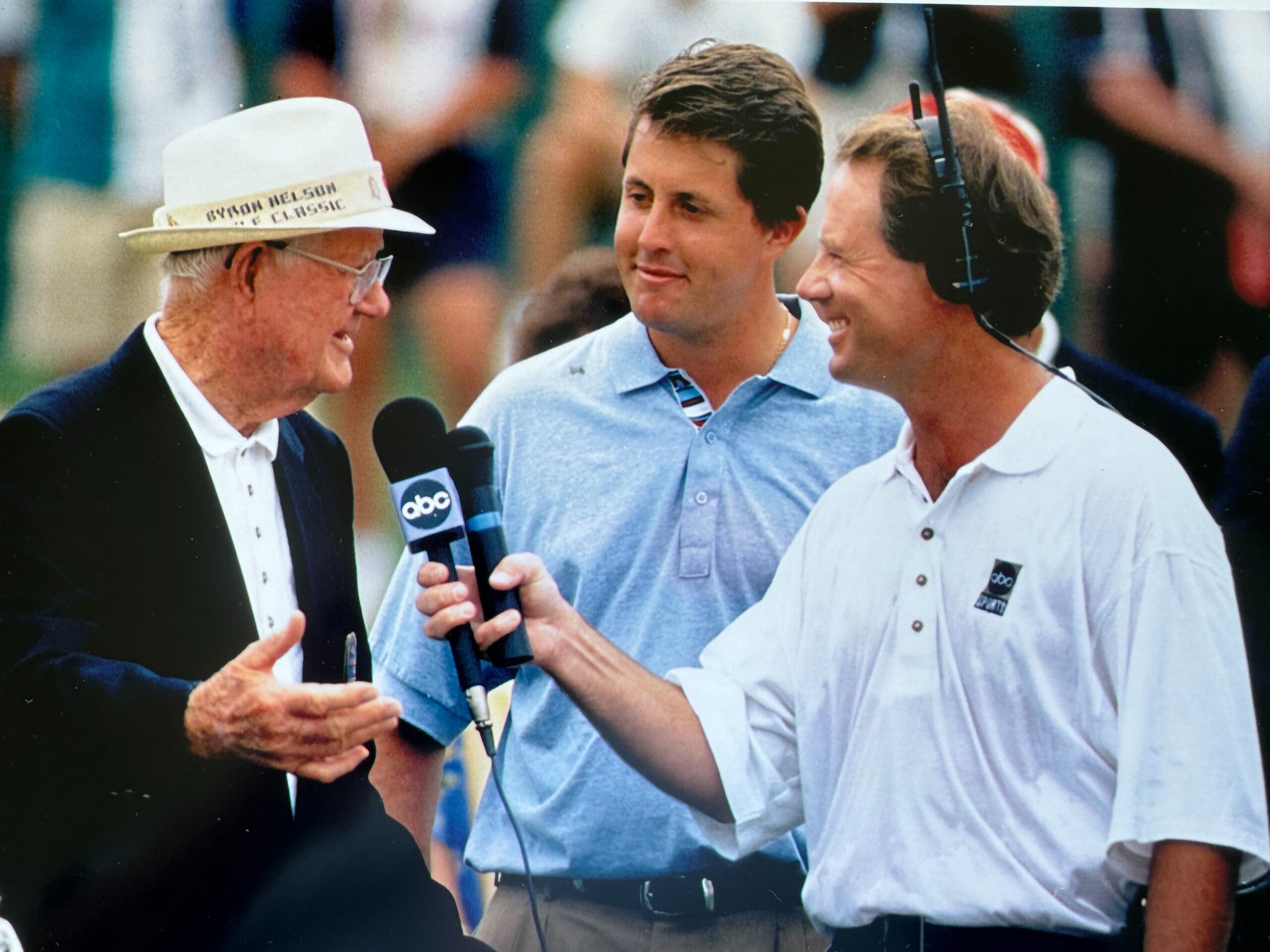 Maui's Mark Rolfing interviews Byron Nelson as Phil Mickelson watches in this 1994 photo. Courtesy photo