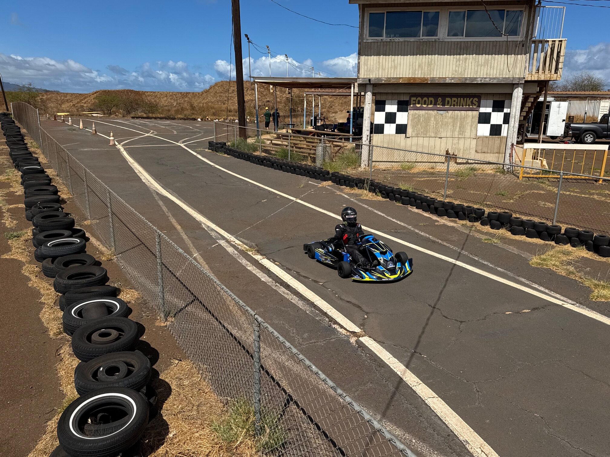 Adam Auerbach, president of the Maui Go Karters Association, is shown here entering the club's half-mile track in Pu'unene last month. Auerbach has spearheaded the club's first race day in 6 years, a time attack event set for next Saturday. HJI ' ROB COLLIAS photo