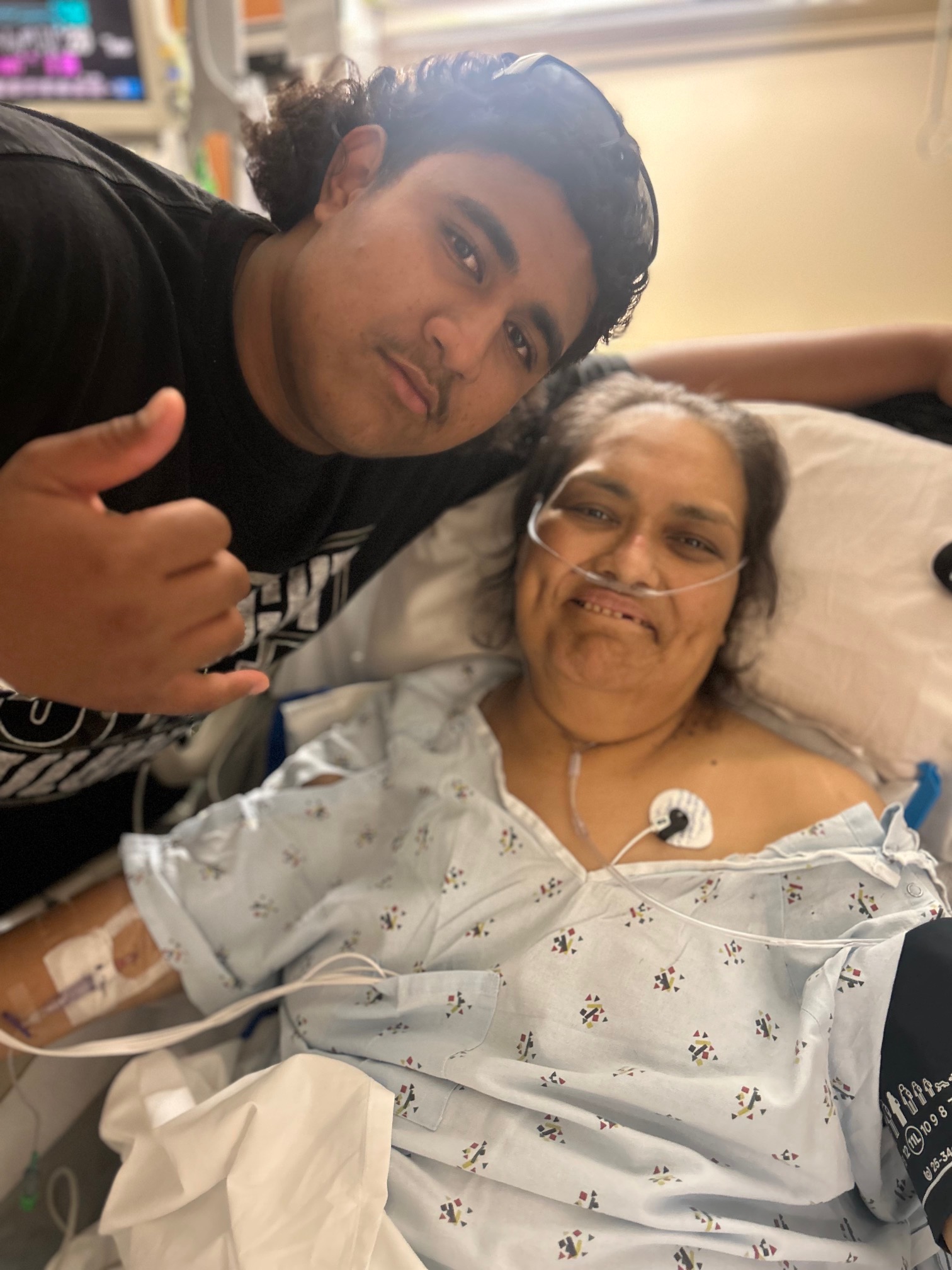 Fa'anu Ma'o Jr. and his mom Failagi Laloulu Ma'o are shown here when she was battling breast cancer this year at Maui Memorial Medical Center earlier this year. Failagi Ma'o passed away on July at the age of 50. Courtesy photo