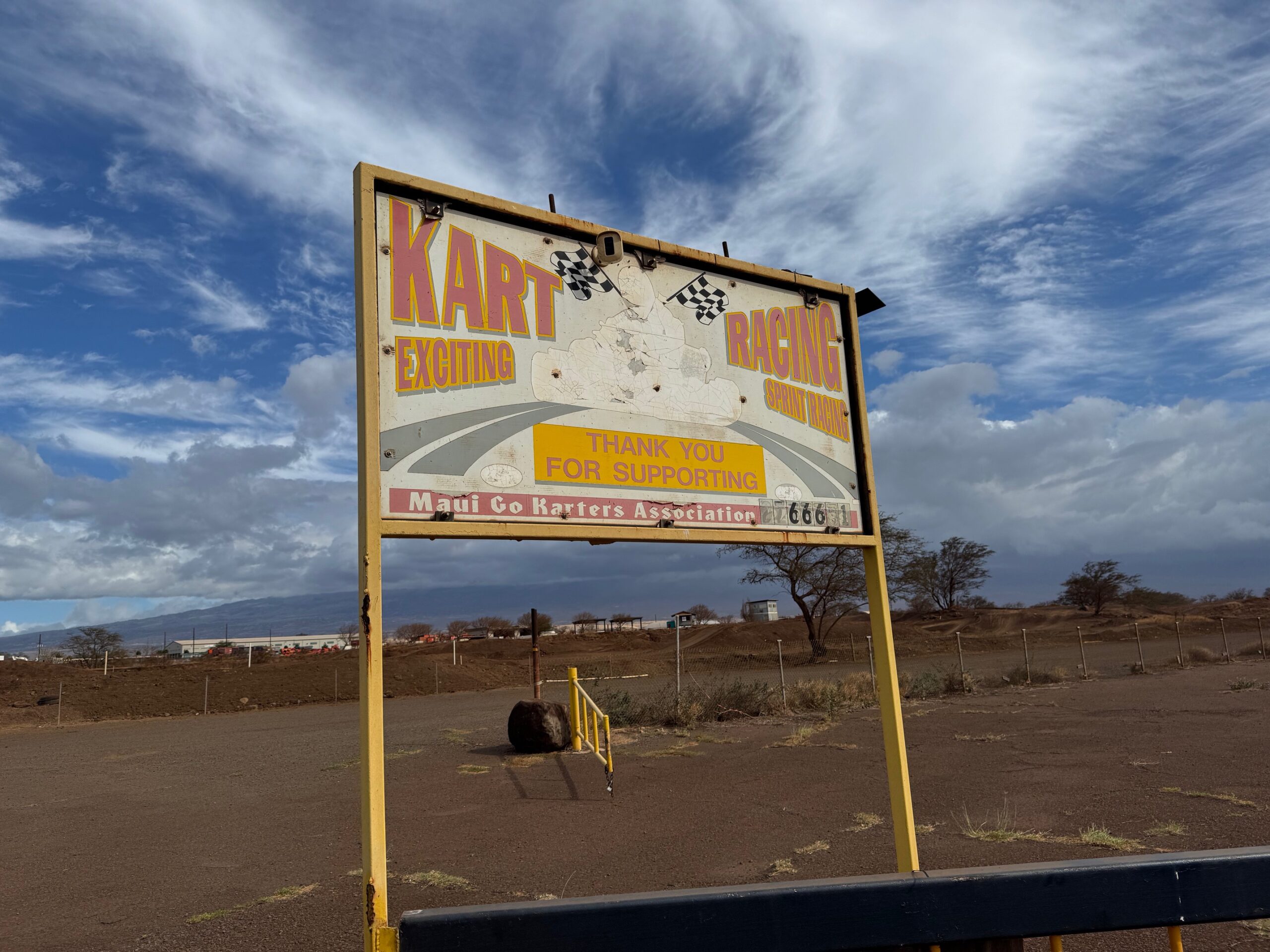 This sign welcomes people to the Maui Go Karters Association track in Maui Motor Sports Park in Pu'unene. HJI / ROB COLLIAS photo