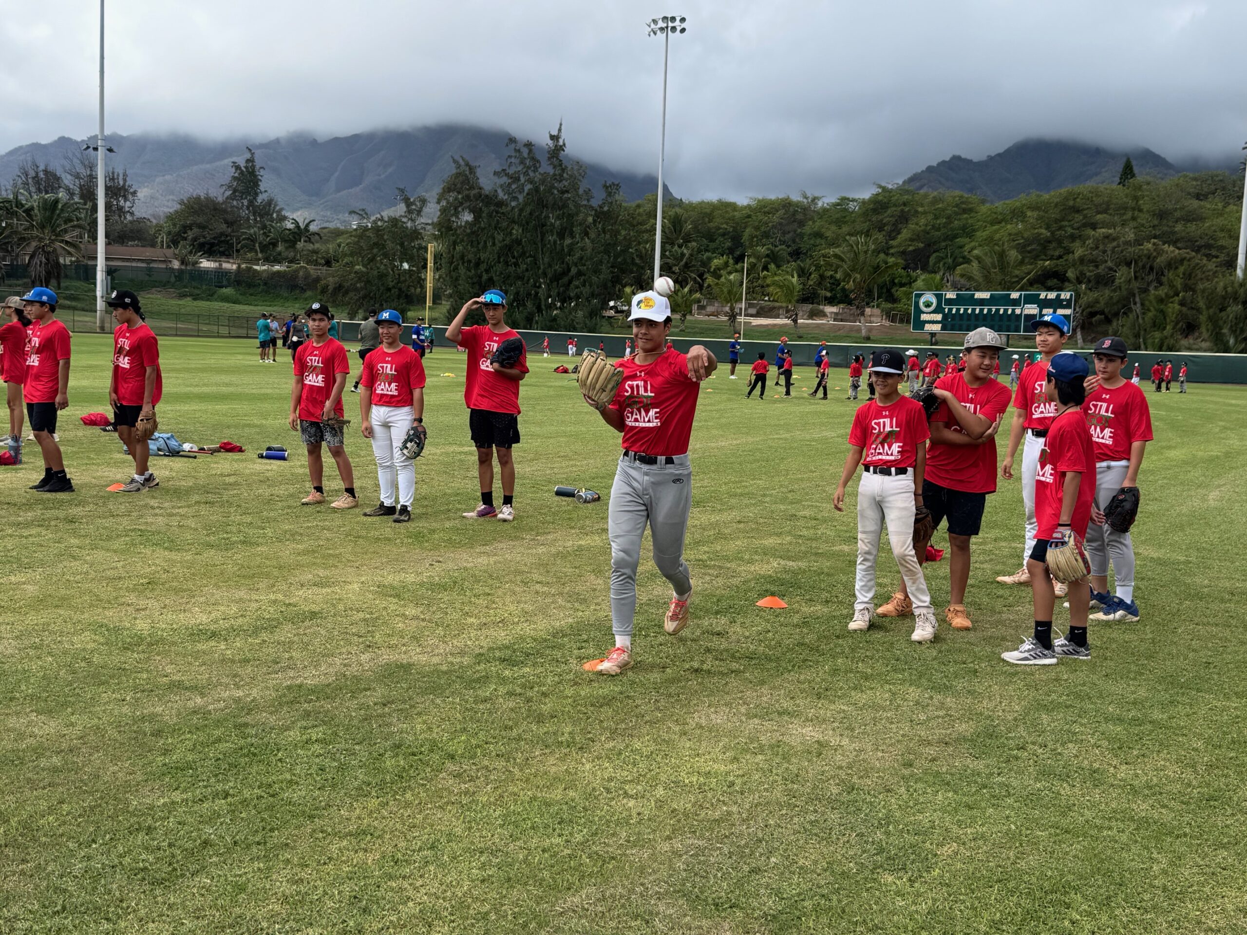 Evan Tavares throws a ball on Sunday at Maehara Stadium. Tavares is the left-handed ace of the Central East Maui Little League team that has been to back-to-back World Series. HJI / ROB COLLIAS photo
