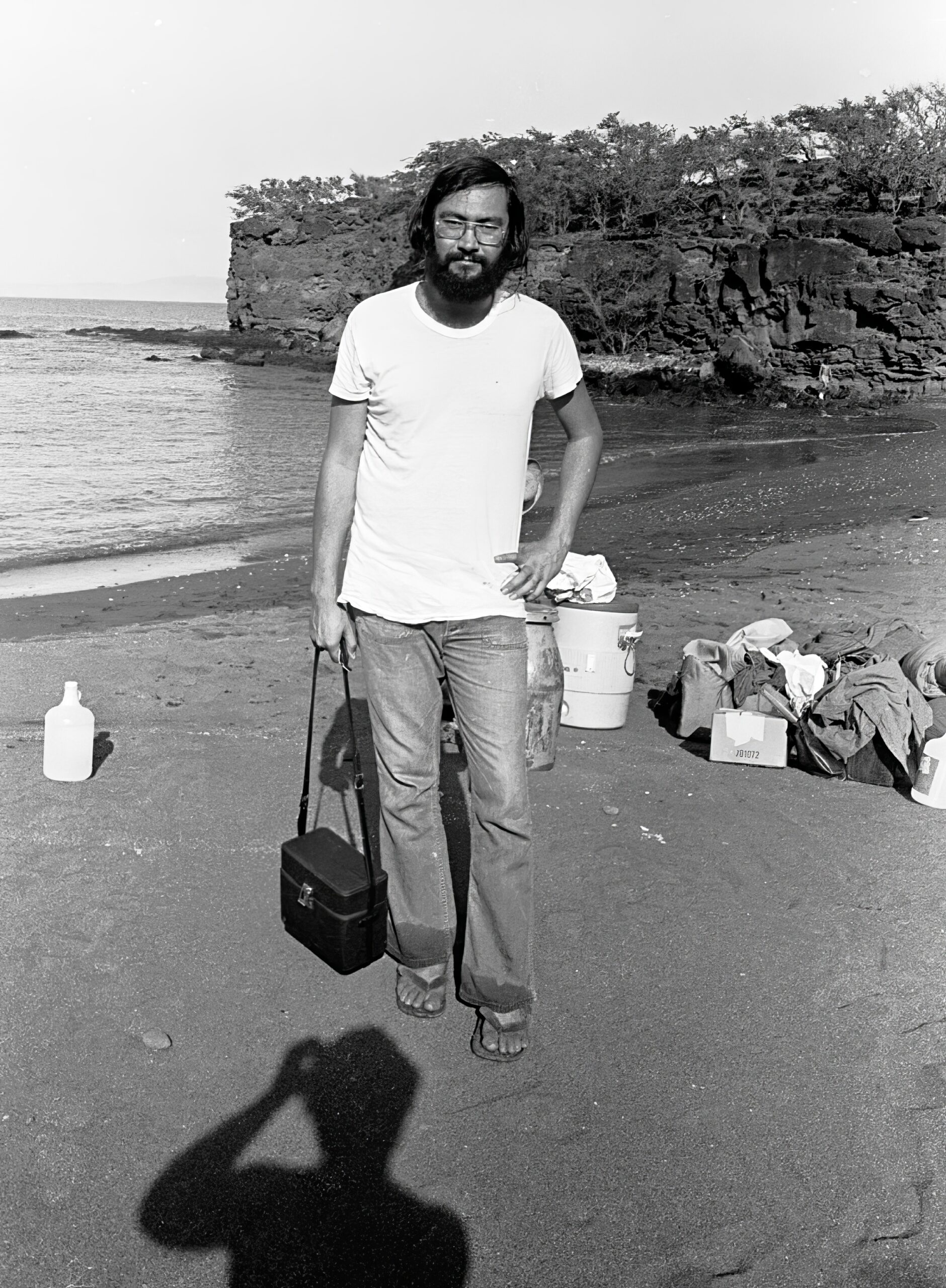 This photo taklen with Ian Lind's camera shows Lind on the beach on the island of Kaho'olawe. Courtesy photo