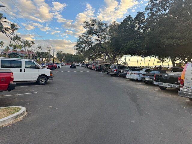 The parking lot at Kama'ole Beach Park III was nearly full on Tuesday. HJI / ROB COLLIAS photo