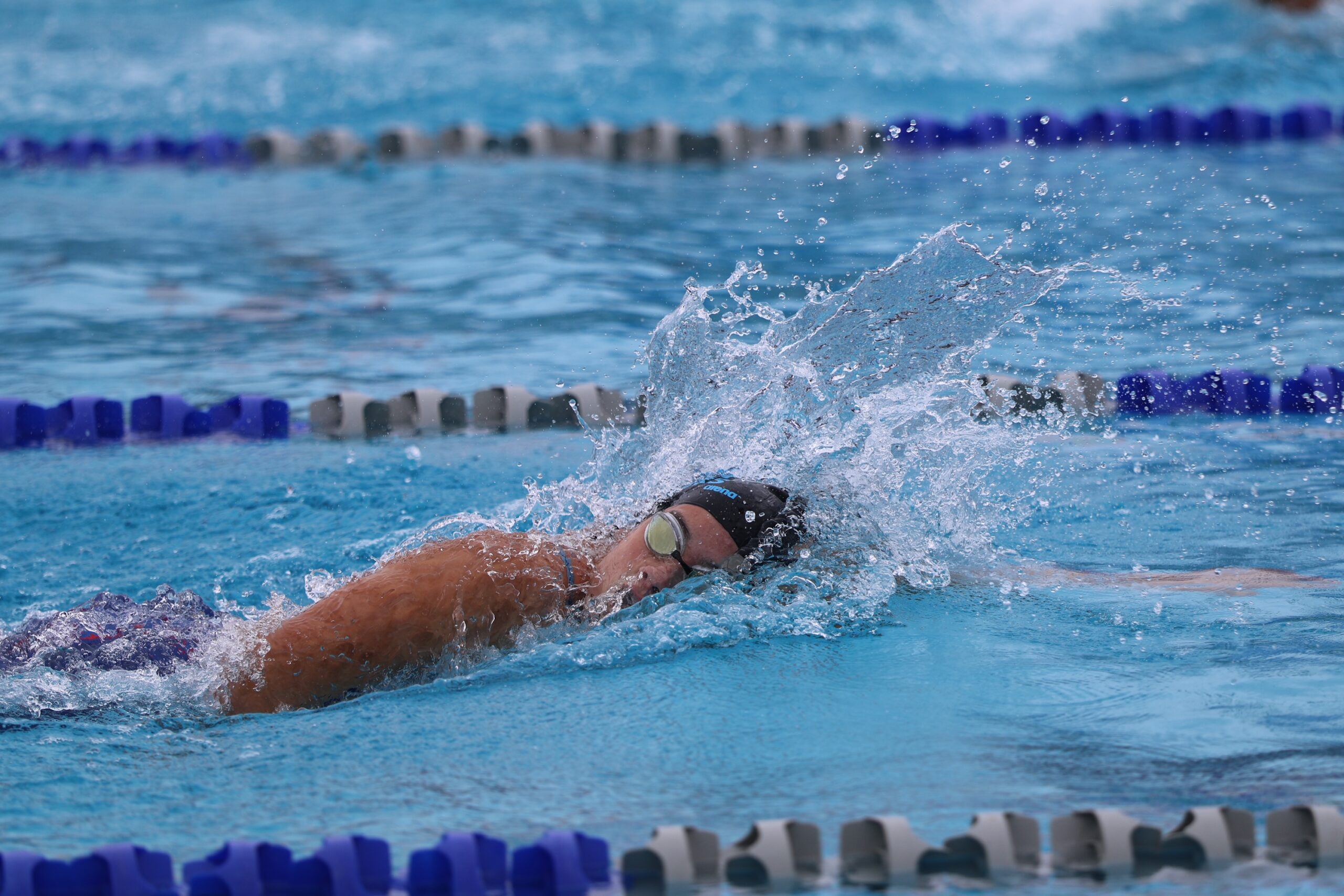 Maui High School's Aika Swanson swims the 200-yard freestyle in the HHSAA/K. Mark Takai state swimming and diving championships. Swanson finished second in the 100- and 200-yard freestyles. REID YAMAMOTO photo