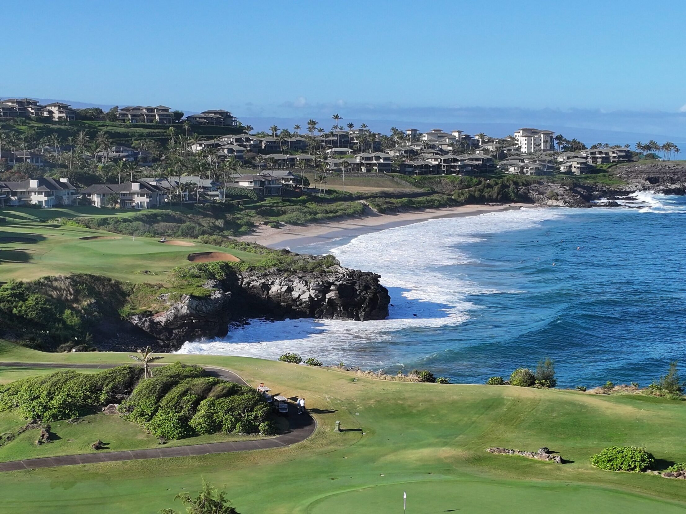 This photo shows the Kapalua Bay Course's fourth and fifth holes on Dec. 19, 2024. Courtesy photo