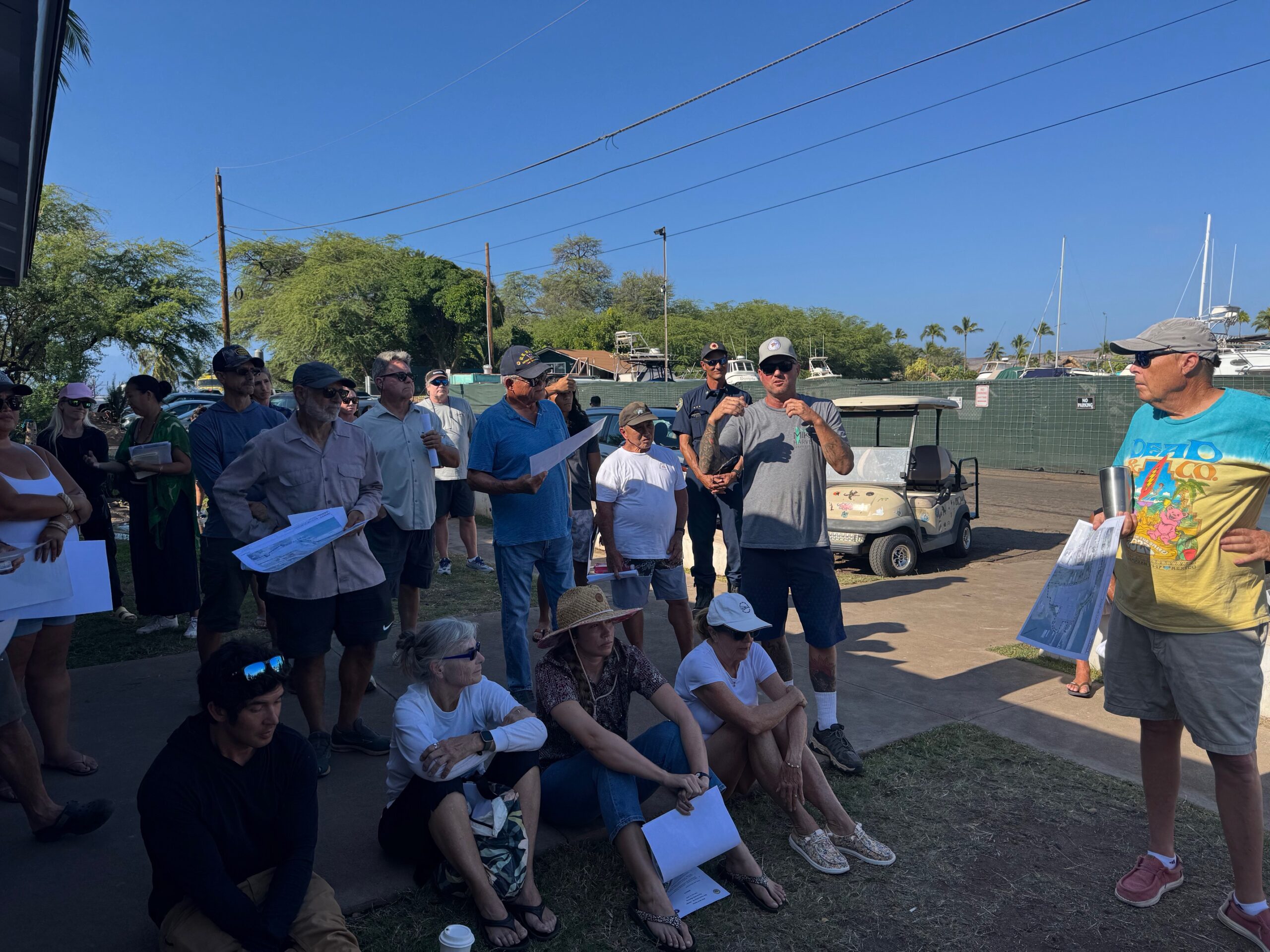 A crowd of about 50 gathered for a community meeting on Wedneasday at the Mala Boat Ramp facility to discuss the state Department of Boating and Recreation's plans to renovate the facility. HJI / ROB COLLIAS photo