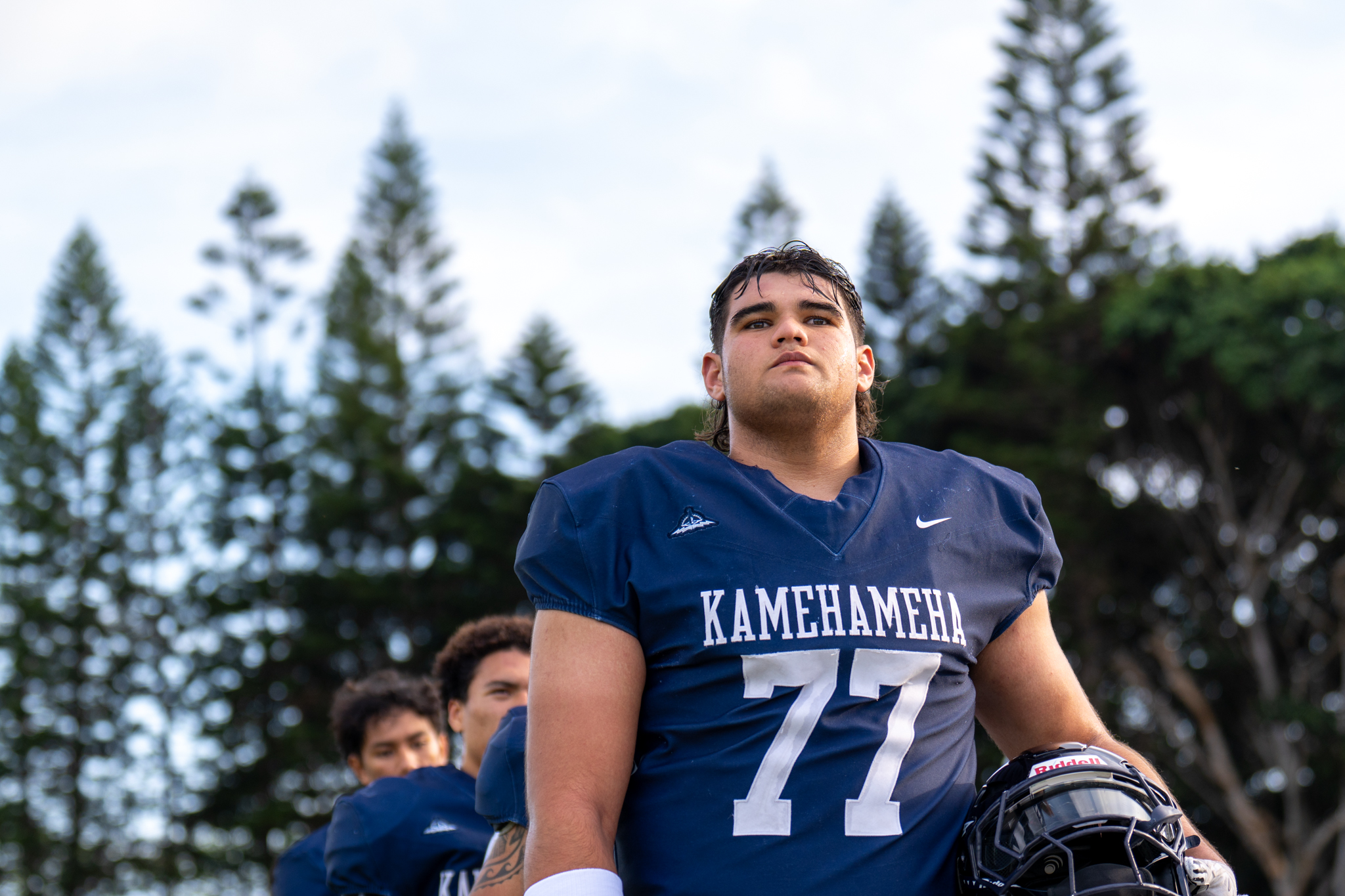 Pa'u Spencer, a Kamehameha Schools Maui senior, will leave the Pukalani campus as a two-time state champion in football when he graduates in May. He is set to continue his career at Whitworth University in Spokane, Wash., in the fall. RYLEDE SPARLING photo