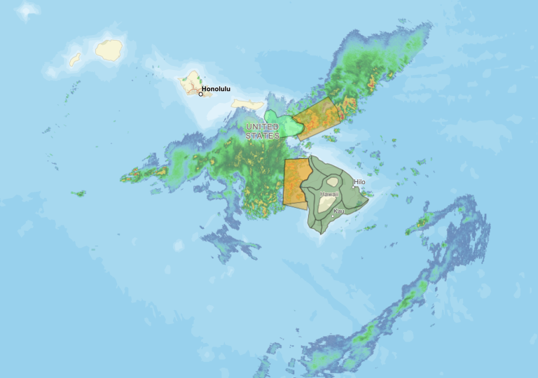 Flood Warning for Big Island through 3:45 p.m.; Flood Watch for Hawaiʻi Island through this afternoon