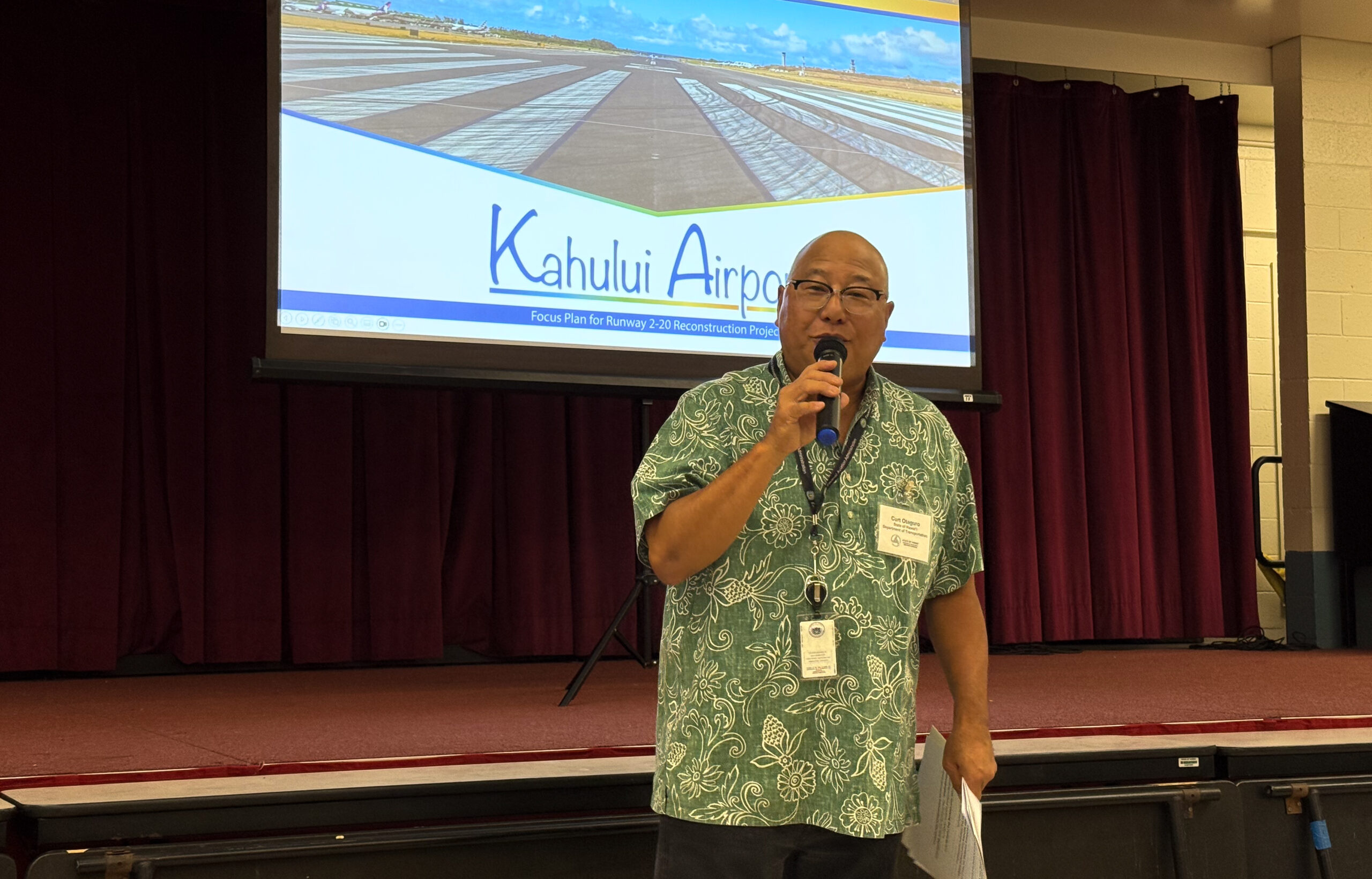 Curt Otaguro, the state deputy director for airports, said the Kahului Airport runway project is to provide more resiliency, not more capacity. HJI / Cammy Clark photo
